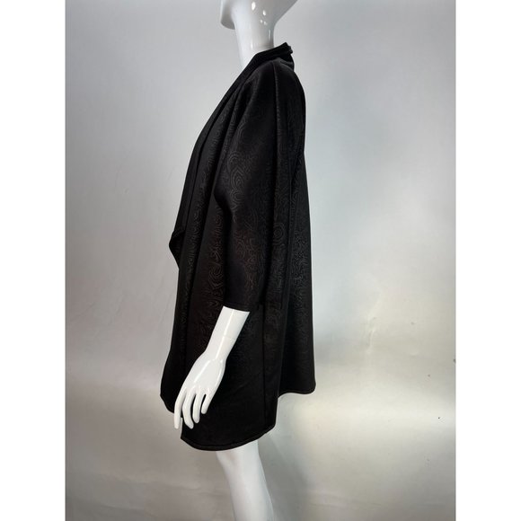 Kimono Styled custom Made Jacket Size Lg Black Neoprene - Picture 14 of 16